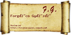 Forgács Győző névjegykártya
